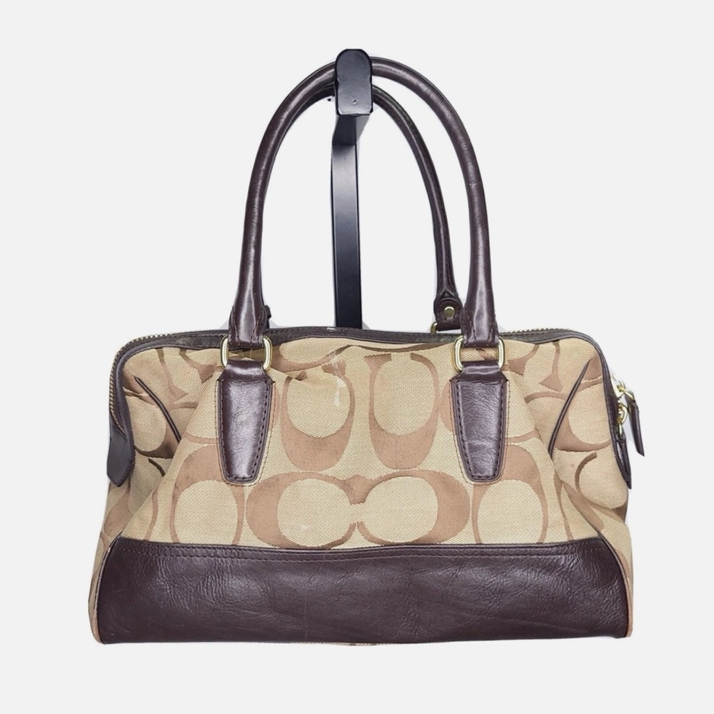 Coach Legacy Haley satchel signature canvas with dark brown leather trim - Picture 10 of 11